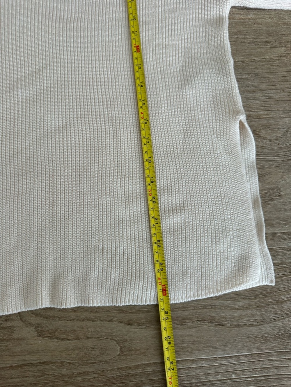 Everlane The Slouchy V-Neck Everyday Cotton Bone Cream Ribbed Sweater Oversize S - Picture 6 of 6